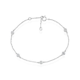 18ct White Gold Diamond Station Bracelet - 0.15ct