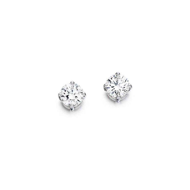 18ct White Gold Diamond Solitaire Stud Earrings - 1.15cts