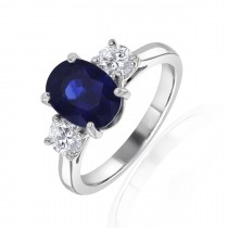 Platinum Diamond & Sapphire Engagement Ring - Macintyres of Edinburgh