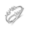 18ct White Gold Two-row Diamond Dress Ring - 0.45ct