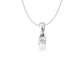 9ct White Gold Diamond Solitaire Pendant - 0.15cts