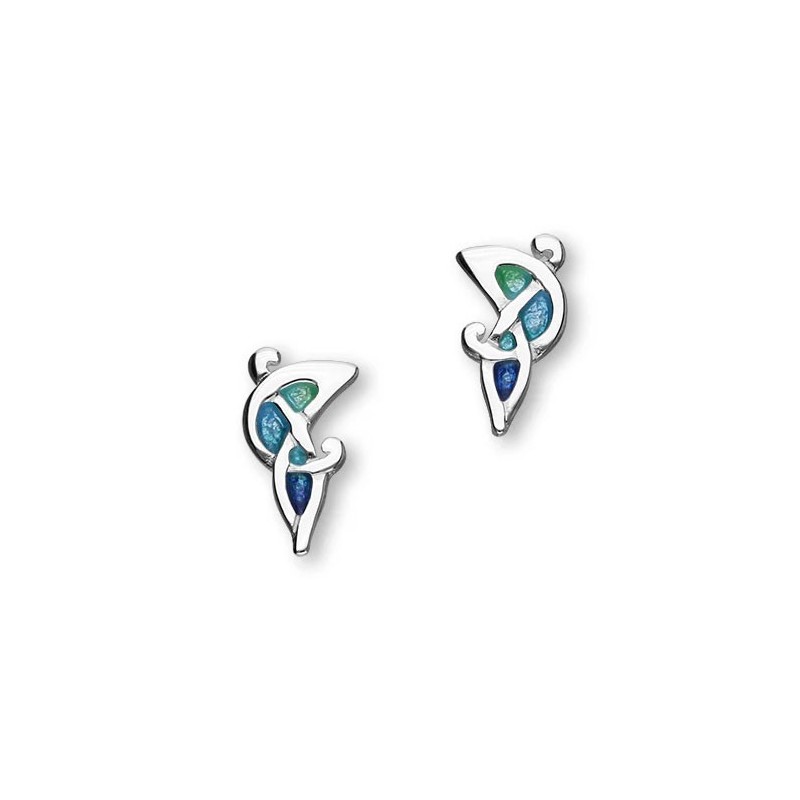 Ortak Archibald Knox Sterling Silver Enamel Drop Earrings - EE43