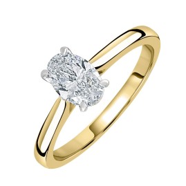 18ct Gold Oval Diamond Solitaire Ring - 0.70ct E/SI1