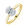 18ct Yellow & White Gold Oval Diamond Solitaire Ring - 1.00 F/SI