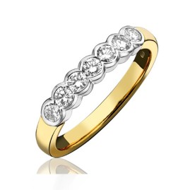 18ct Gold 7 Stone Diamond Eternity Ring - 0.68cts