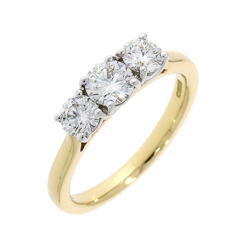 18ct Gold 3 Stone Diamond Ring - 1.00cts