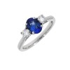 Platinum 3st Sapphire & Diamond Ring - S 0.94 D 0.22