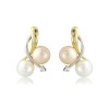 9ct  Gold Multi-Coloured Pearl & Diamond Earrings - 0.02ct