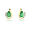 9ct Yellow Gold Emerald Stud Earrings