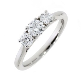 Platinum 3st Diamond Ring - 0.76cts D/VS2