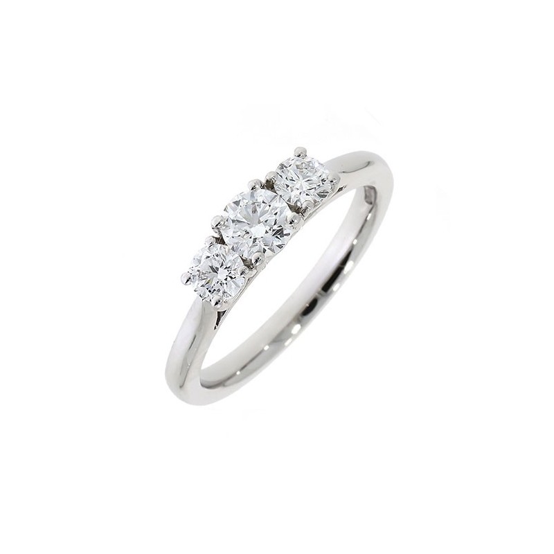 Platinum 3st Diamond Ring - 0.76cts D/VS2