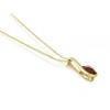 9ct Gold Pear Shaped Garnet & Diamond Pendant