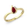 9ct Gold Ruby & Diamond Dress Ring