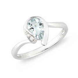 Aquamarine White Gold Dress Rings