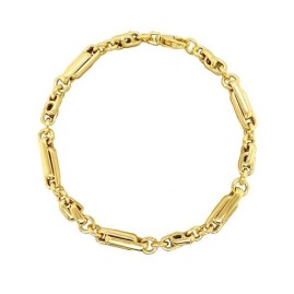 9ct Yellow Gold Fancy Link Knot Bracelet - 7 inches