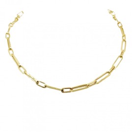 9ct Gold 28-inch Alternating Long & Short Link Necklace