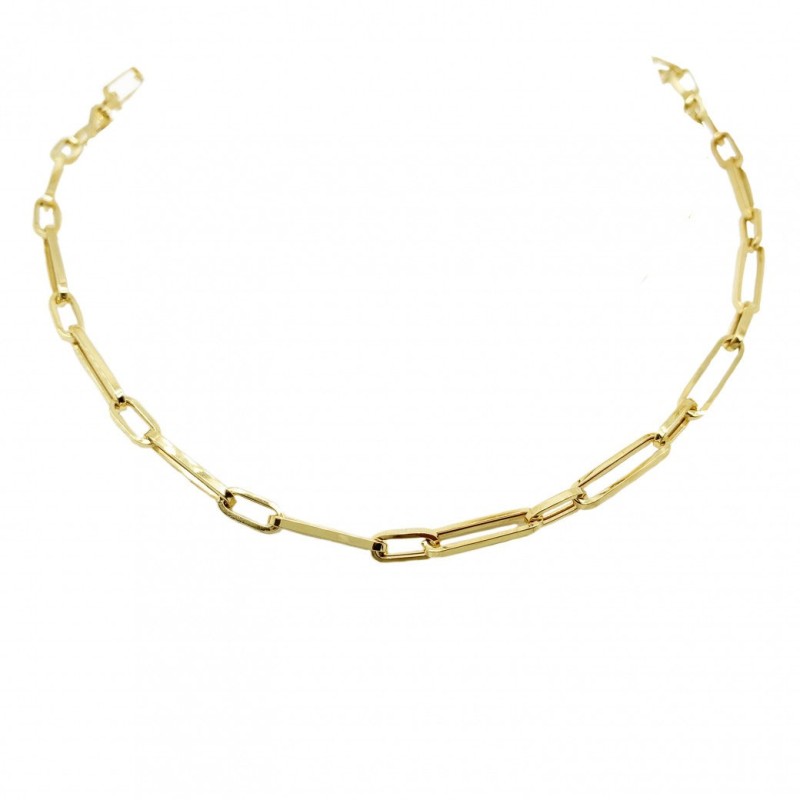 9ct Gold 28-inch Alternating Long & Short Link Necklace