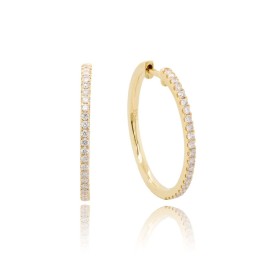 9ct Gold Diamond Hoop Earrings - 0.45cts