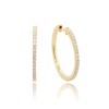 9ct Gold Diamond Hoop Earrings - 0.45cts