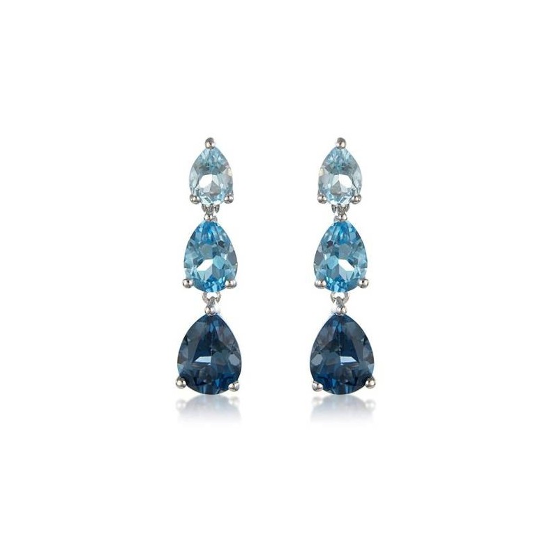 Pear Shaped Blue Topaz Drop Earrings | Macintyres of Edinburgh