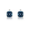 9ct White Gold London Blue Topaz & Diamond Earrings