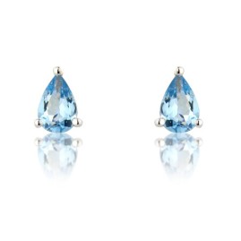 9ct White Gold Pear Shaped Aquamarine Stud Earrings