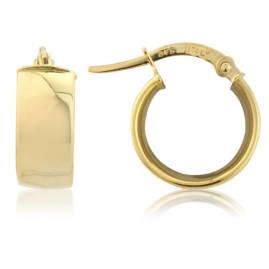 9ct Gold 6mm Wide Huggie Hoop Earrings