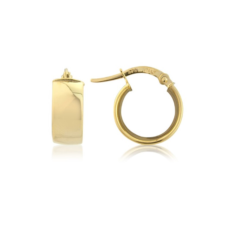 9ct Gold 6mm Wide Huggie Hoop Earrings