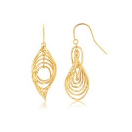 9ct Gold Spiral Twist Drop Earrings