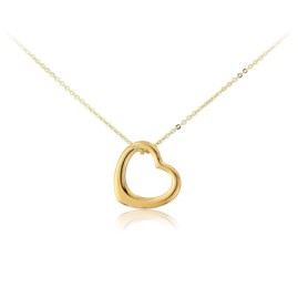 9ct Gold Open Heart Pendant & Chain