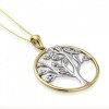 9ct White & Gold Diamond Set Tree of Life Pendant