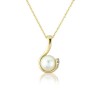 9ct Gold Cultured Pearl & Diamond Pendant