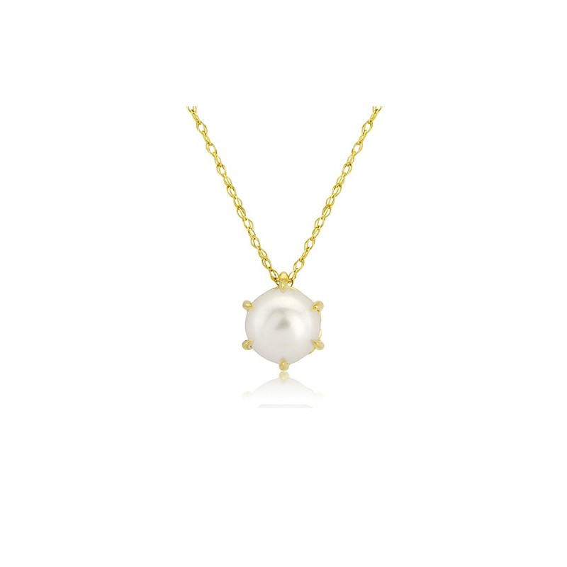 9ct Gold Cultured Pearl Slider Pendant & Chain