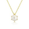 9ct Gold Cultured Pearl Slider Pendant & Chain