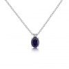 Oval Sapphire & Diamond White Gold Necklace | Macintyres of Edinburgh