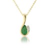 9ct Gold Diamond & Emerald Pendant - E:0.30 D 0.01