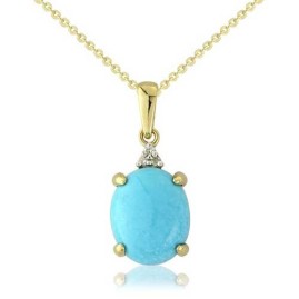 9ct Yellow Gold Turquoise Pendant | Macintyres of Edinburgh