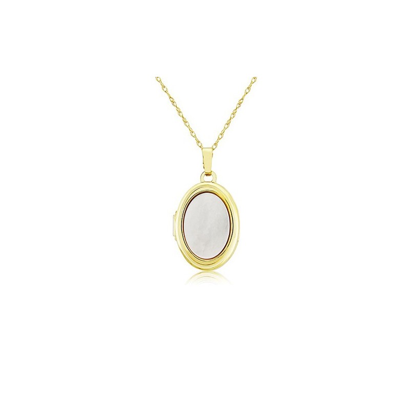 9ct Gold Mother-of-Pearl Locket & Chain