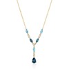 9ct London & Sky Blue Topaz & Diamond Y-Necklet - 0.02ct