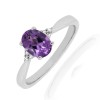 9ct White Gold Amethyst & Diamond Dress Ring