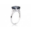 9ct White Gold London Blue Topaz & Diamond Ring D 0.08