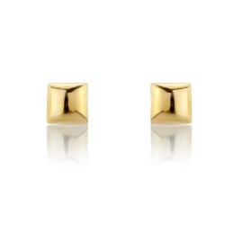 9ct Gold Square Domed Stud Earrings