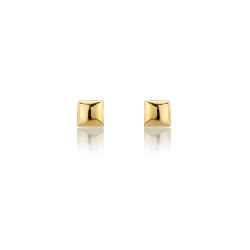 9ct Gold Square Domed Stud Earrings