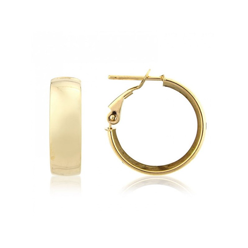 9ct Yellow Gold Wedding Band Hoop Earrings