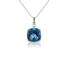 9ct White Gold London Blue Topaz & Diamond Pendant