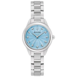 25% Off Bulova Sutton Pastel Blue Diamond Dial Watch 96P250