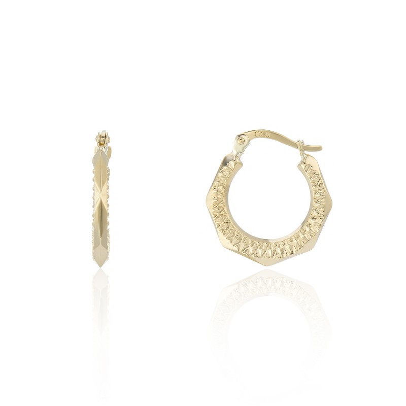 9ct Gold Creole Style Hoop Earrings