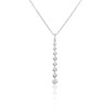 9ct White Gold Diamond Stick Pendant & Chain - 0.11