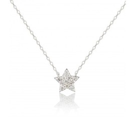 9ct White Gold Diamond Star Necklet - 0.09ct