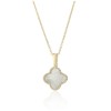 9ct Gold Mother-of-pearl Quatrefoil Pendant & Chain